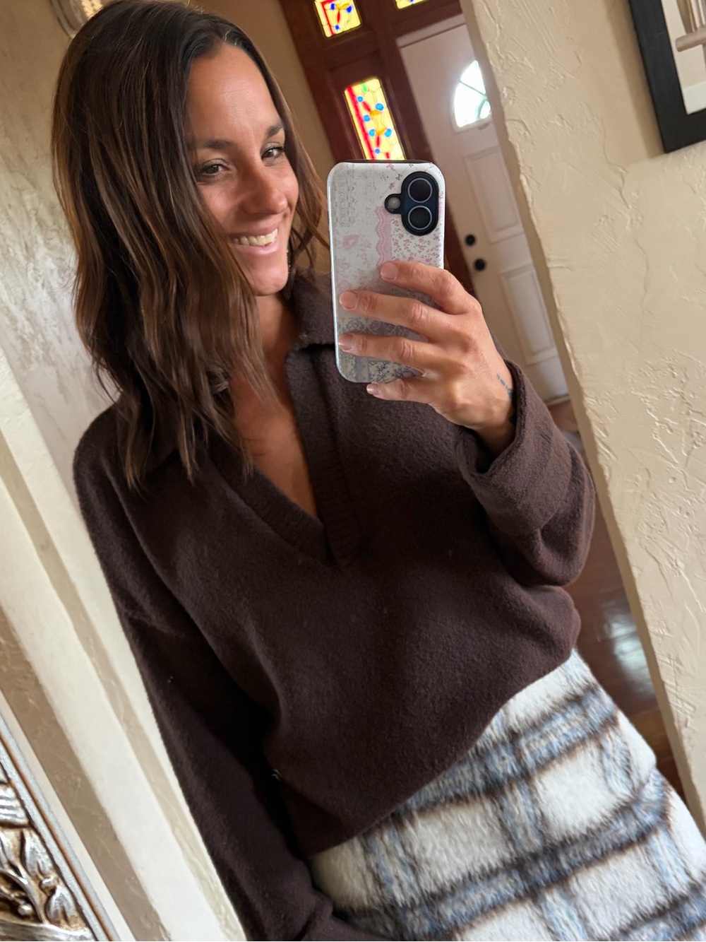 Lou & Grey Brown Polo Sweater